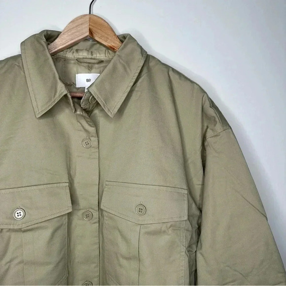 BP Nordstrom NWT Tan Grove Quilt Lined Button-up Shacket Shirt Jacket La… - Picture 4 of 11